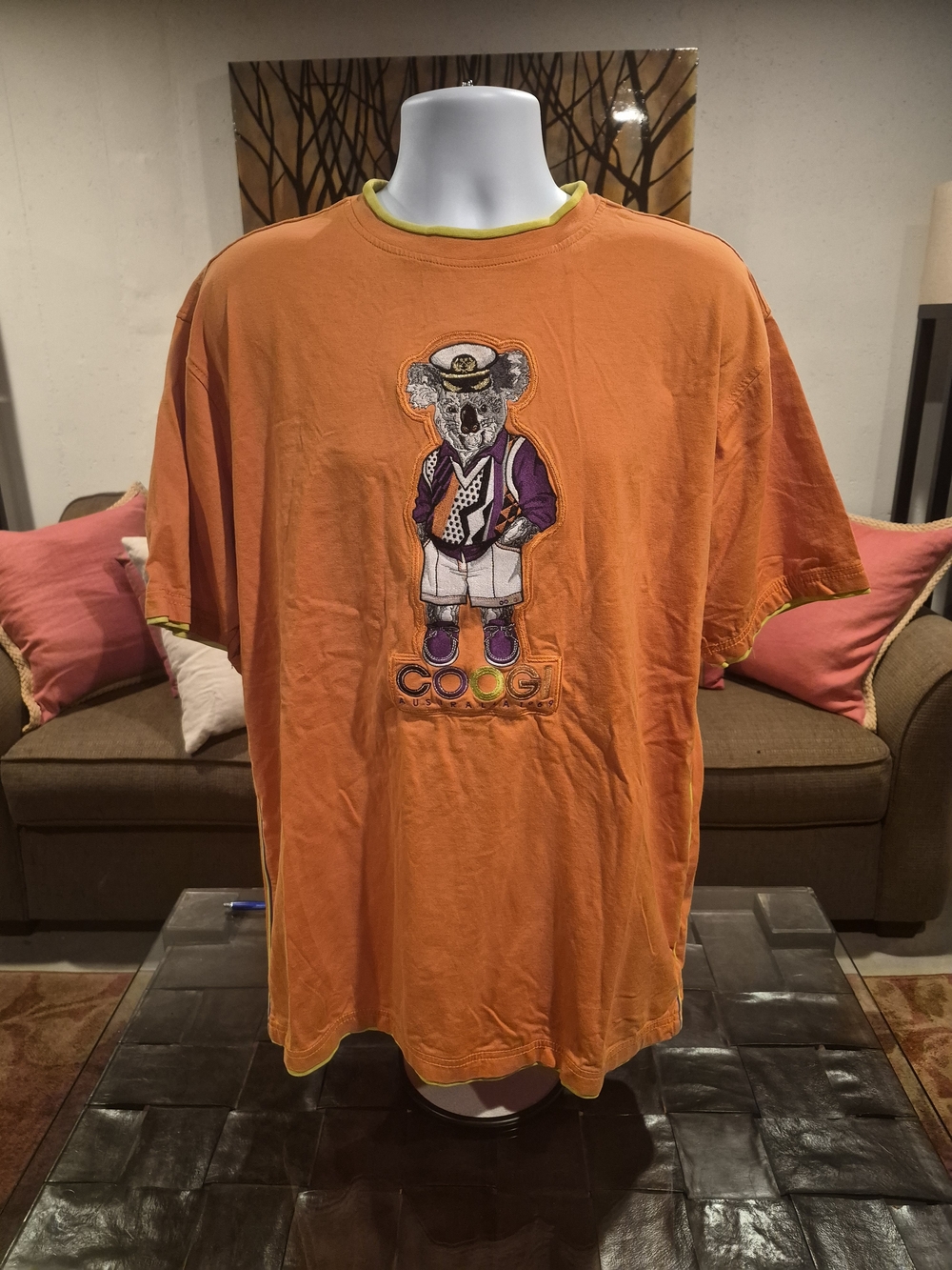 COOGI Orange Short‑Sleeve Tee with Koala Graphic